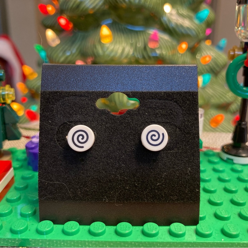 Spiral Lego Stud Earrings